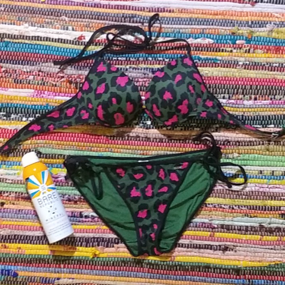 PINK camo bathing suit.